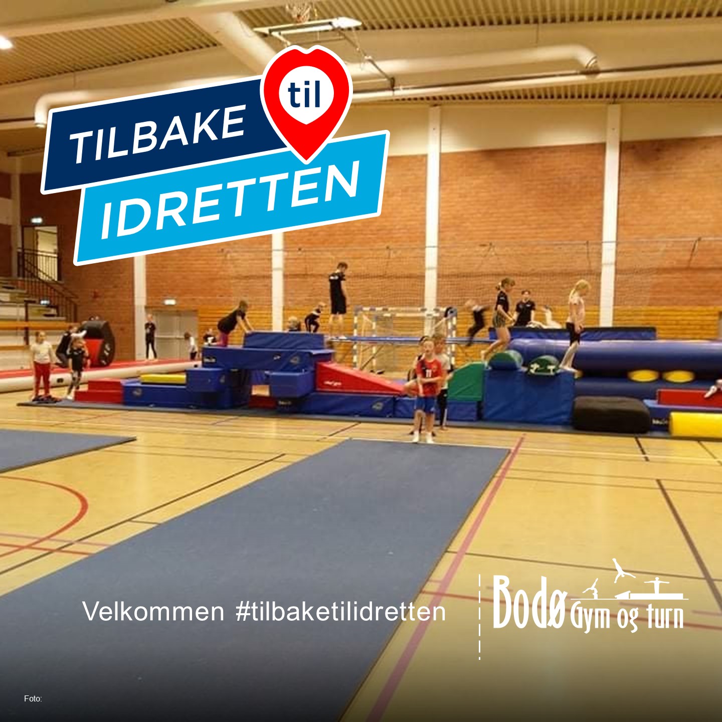 Stordalshallen rigget til åpen dag for barn og unge i regi av Bodø gym og turn. 